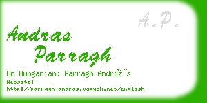 andras parragh business card